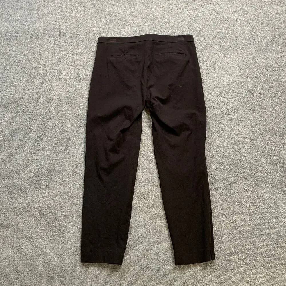 J Crew Pants Womens 4 Black Martie Bi Stretch Side Zip Slant Pocket Tapered